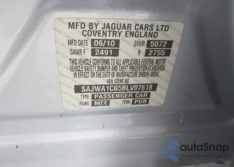 2011 Jaguar Xj из США, поврежденный, VIN SAJWA1CB5BLV07618